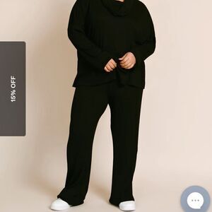 LNA Ribbed Charlotte Black Stretch Pants